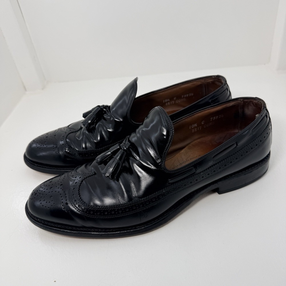 Allen Edmonds Berwick Black Tassel Wingstip Loafers Men's Size 10 C Dress Shoes
